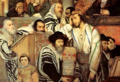 Maurycy Gottlieb - Jews Praying in the Synagogue on Yom Kippur