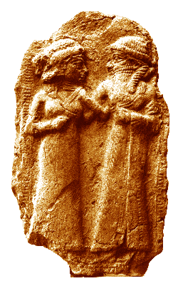 An ancient Sumerian depiction of the marriage of Inanna and Dumuzid
