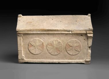 Limestone ossuary with lid
